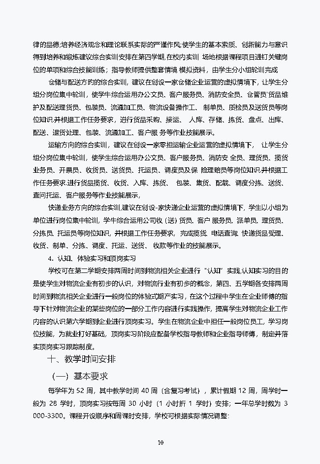 物流服务与管理专业2021级人才培养方案