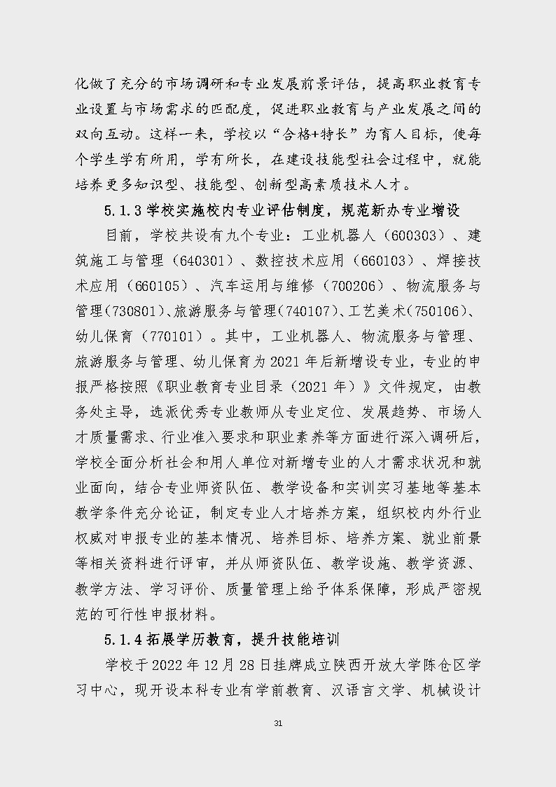 宝鸡市陈仓区职业教育中心2023年度质量报告
